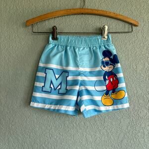 Disney Boys 18 Month Swim Suit Trunks Blue Mickey Mouse
